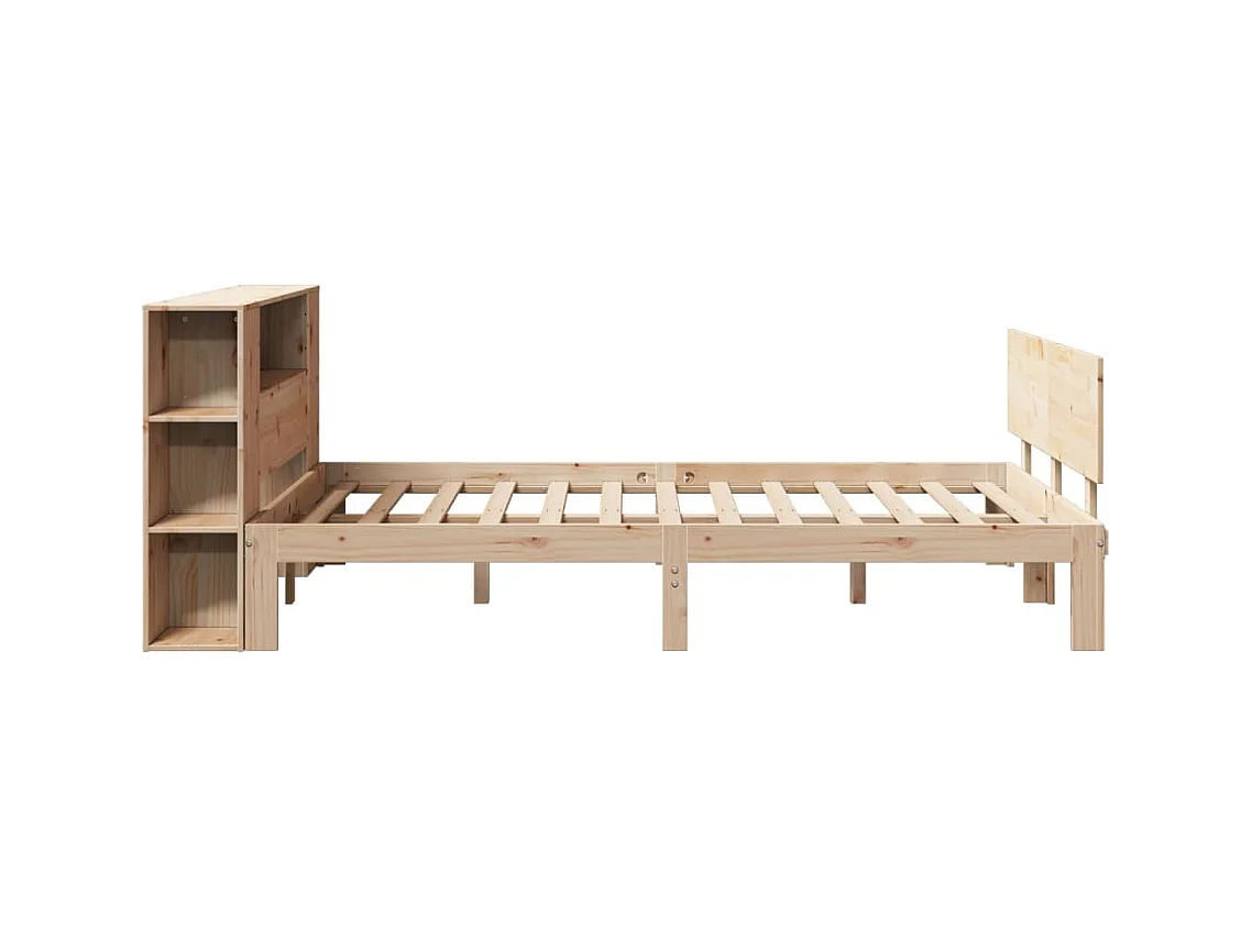 Bibliotheekbed zonder matras 120x190 cm massief grenenhout