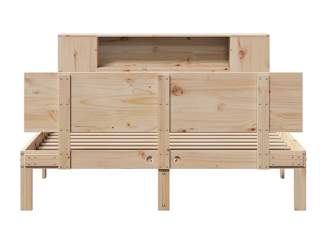Lit bibliothèque sans matelas 120x190 cm bois de pin massif