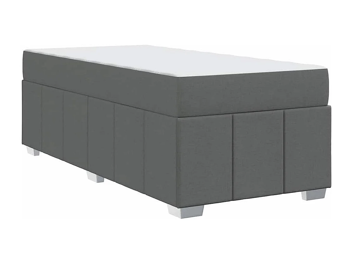 Cadre de lit avec matelas Gris foncé 80 x 200 cm tissu
