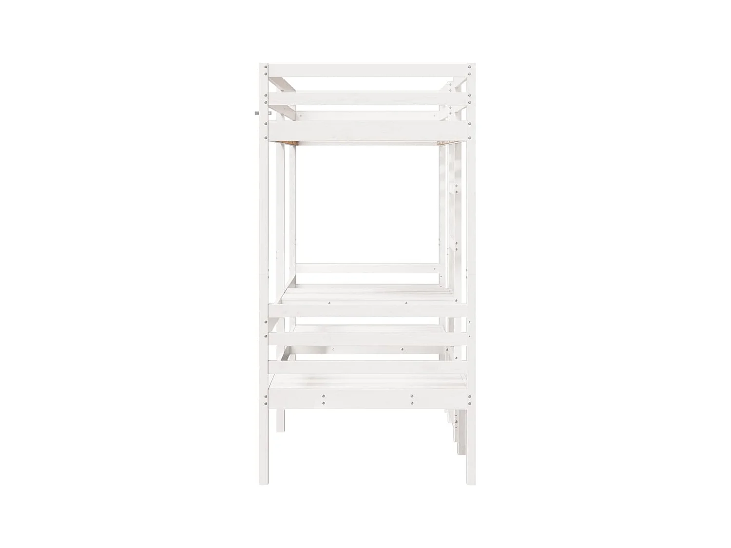 Wit mezzaninebed met bureau en stoelen 90x190 cm massief grenen