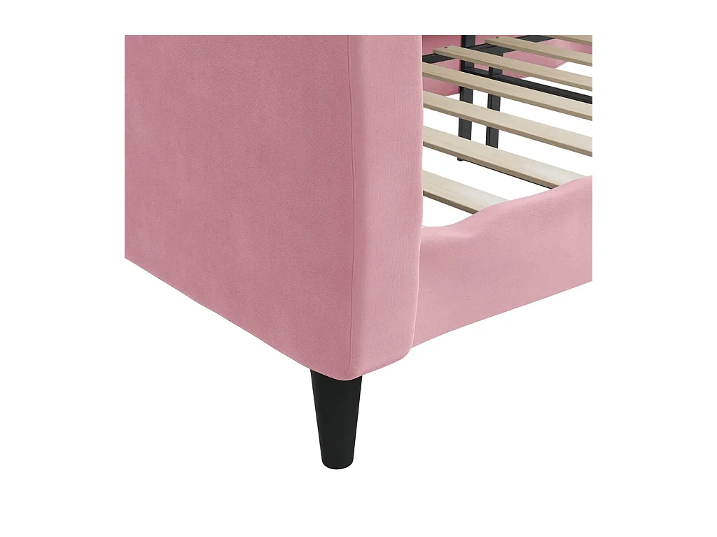 Lit de repos rose 100x200 cm velours