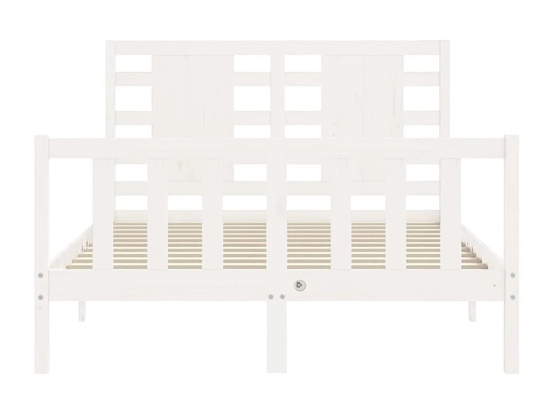 Cadre de lit sans matelas blanc bois de pin massif