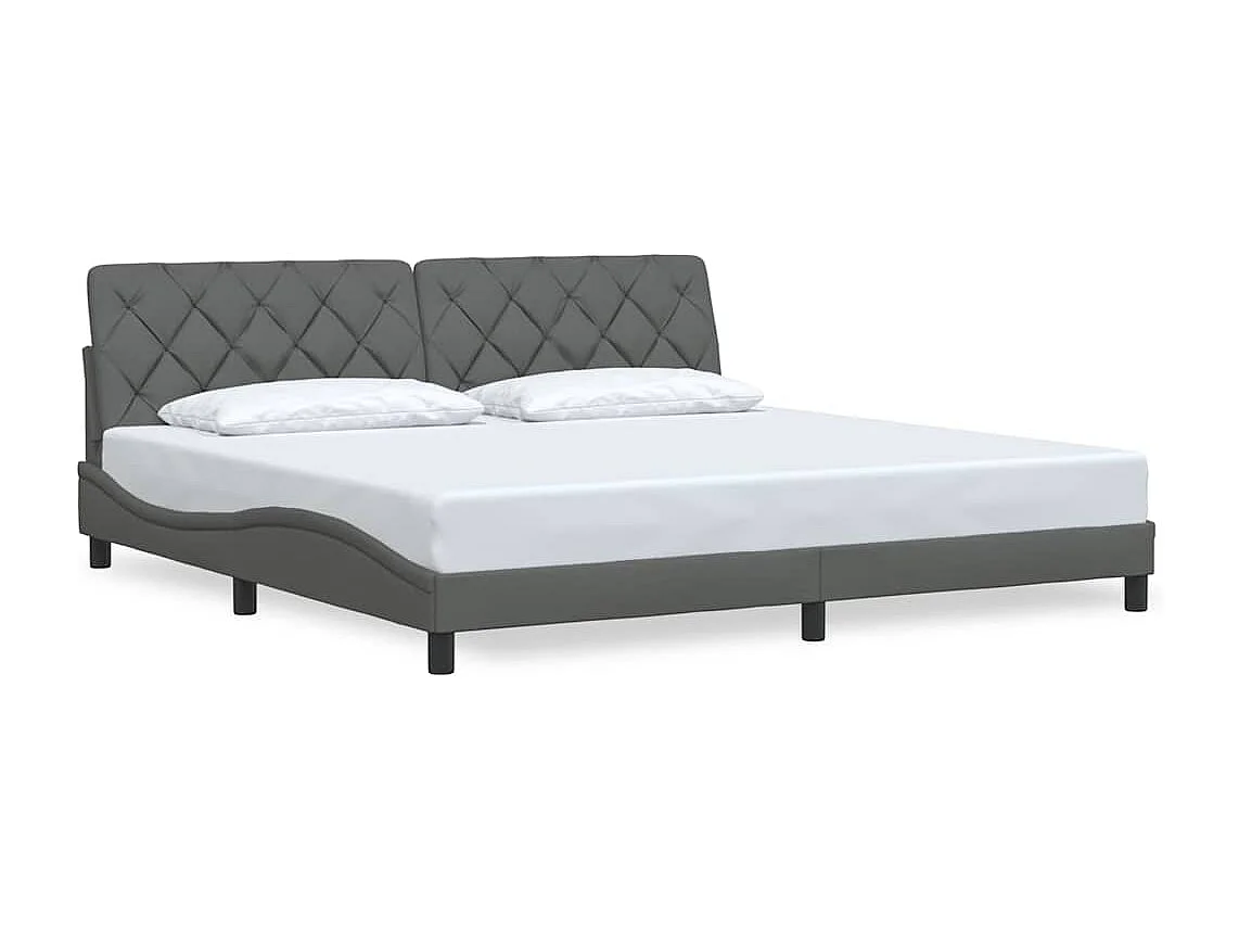 Estructura de cama sin colchón de tela gris oscuro 200x200 cm