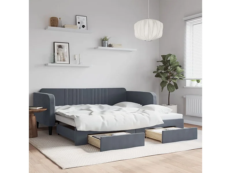 Dagbed met onderschuifbed en lades zonder matras 100x200 cm