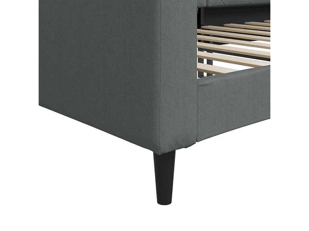 Lit de repos sans matelas gris foncé 90x190 cm tissu