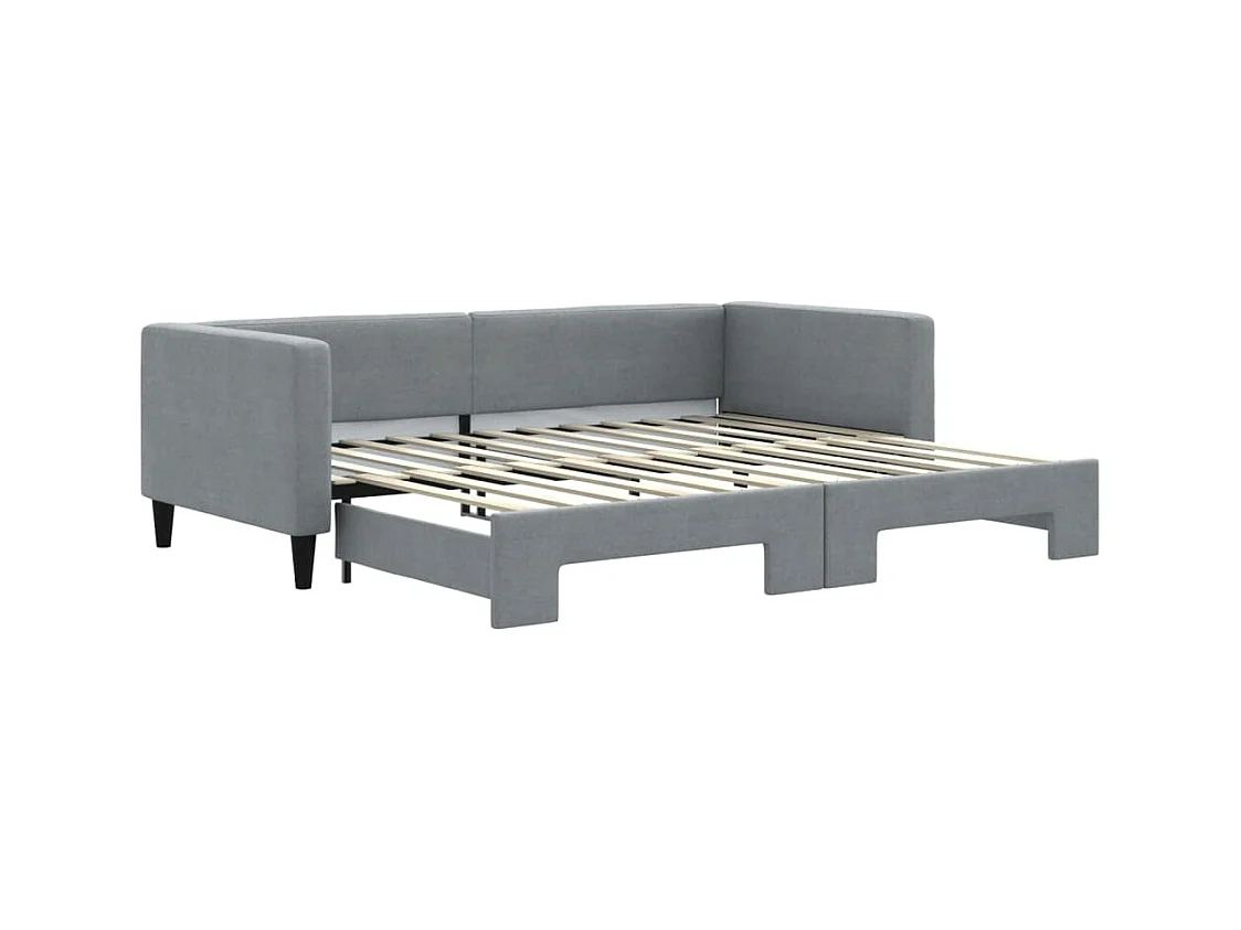 Divano letto con letto estraibile senza materasso grigio chiaro 90x200 cm