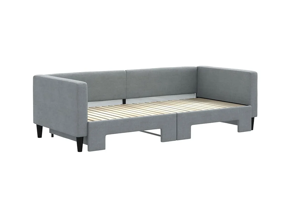 Divano letto con letto estraibile senza materasso grigio chiaro 90x200 cm