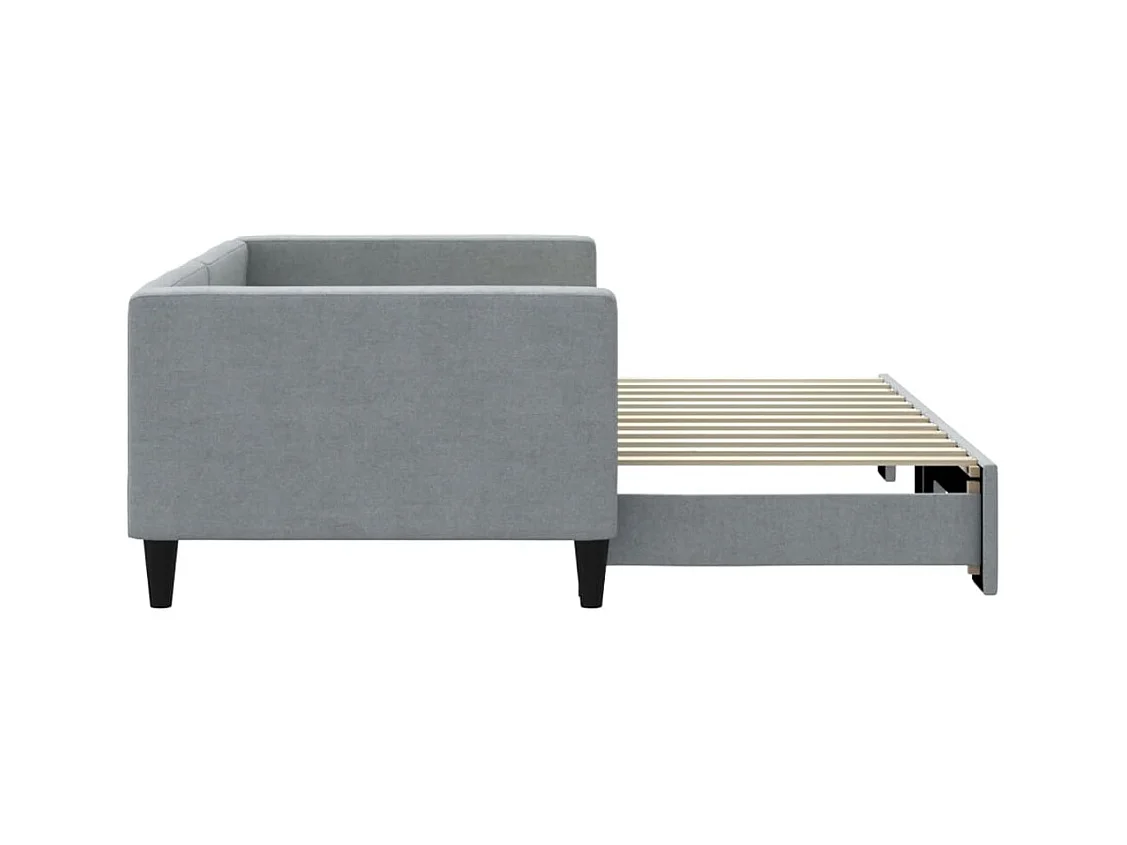 Divano letto con letto estraibile senza materasso grigio chiaro 90x200 cm