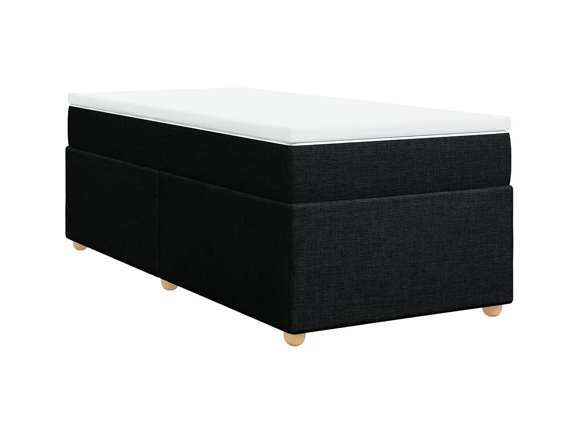 Somier de láminas con colchón Negro 90x200 cm Tela