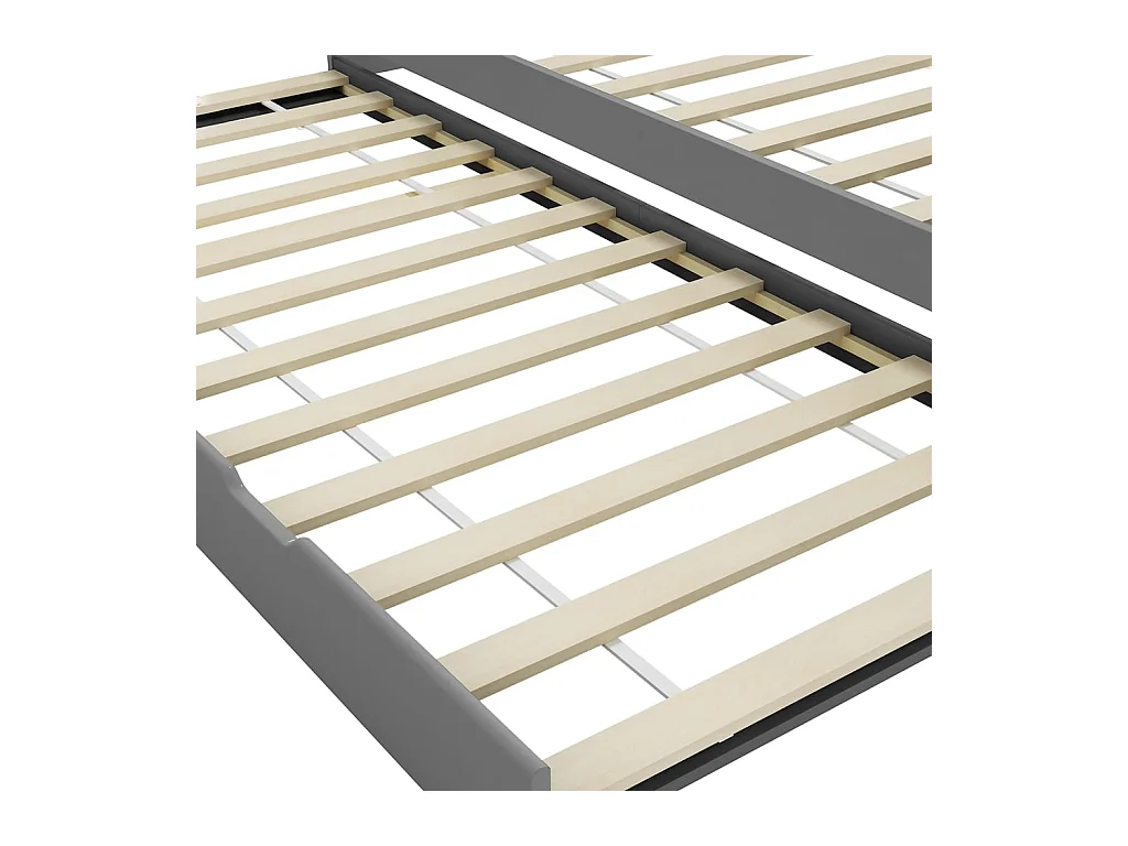 Estructura de cama extensible sin colchón gris 90x200 cm
