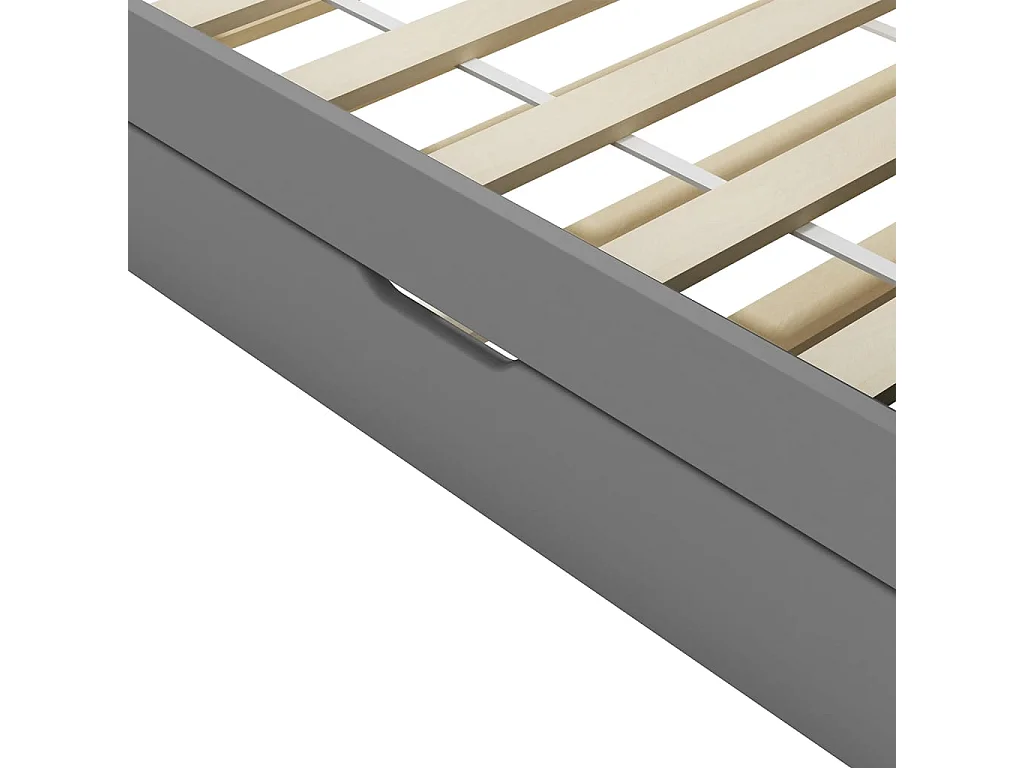 Estructura de cama extensible sin colchón gris 90x200 cm