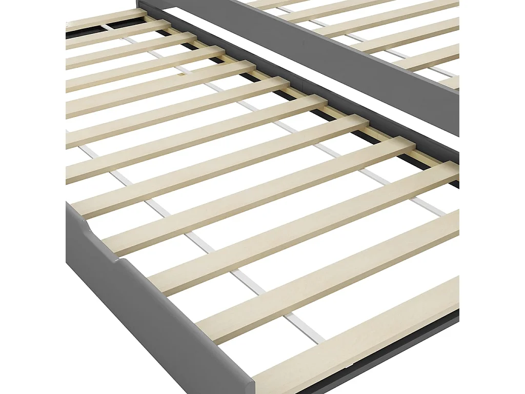 Cadre de lit extensible sans matelas gris 90x200 cm