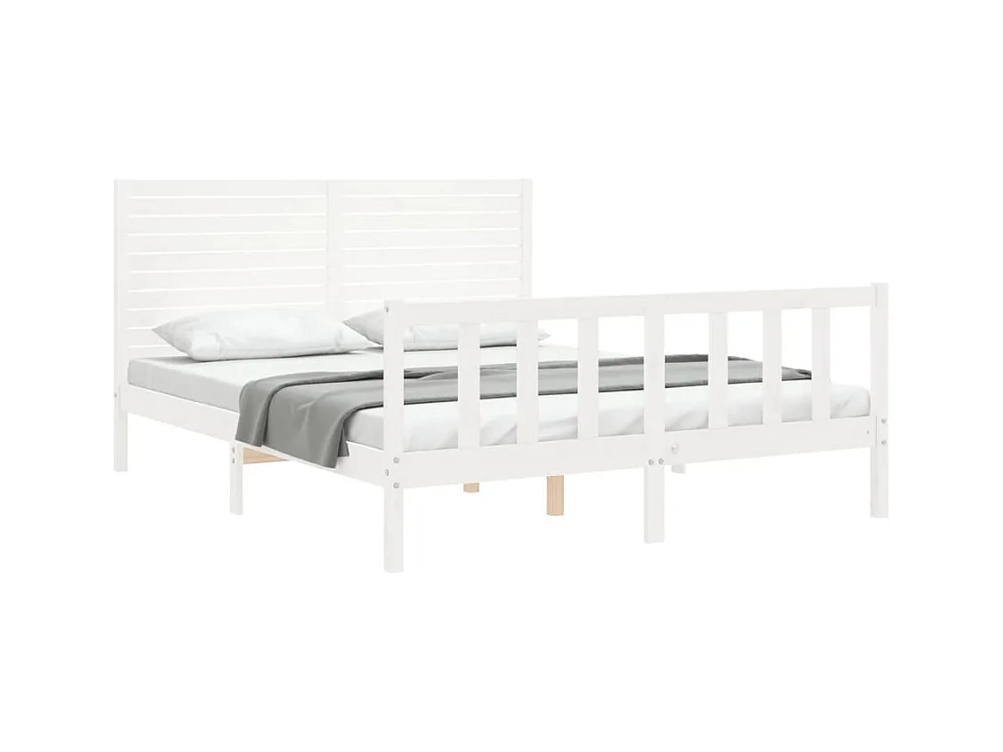 Bedframe zonder matras wit 160x200 cm massief grenenhout