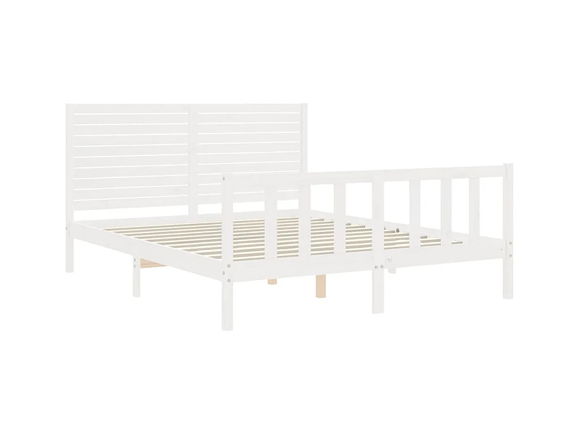 Bedframe zonder matras wit 160x200 cm massief grenenhout