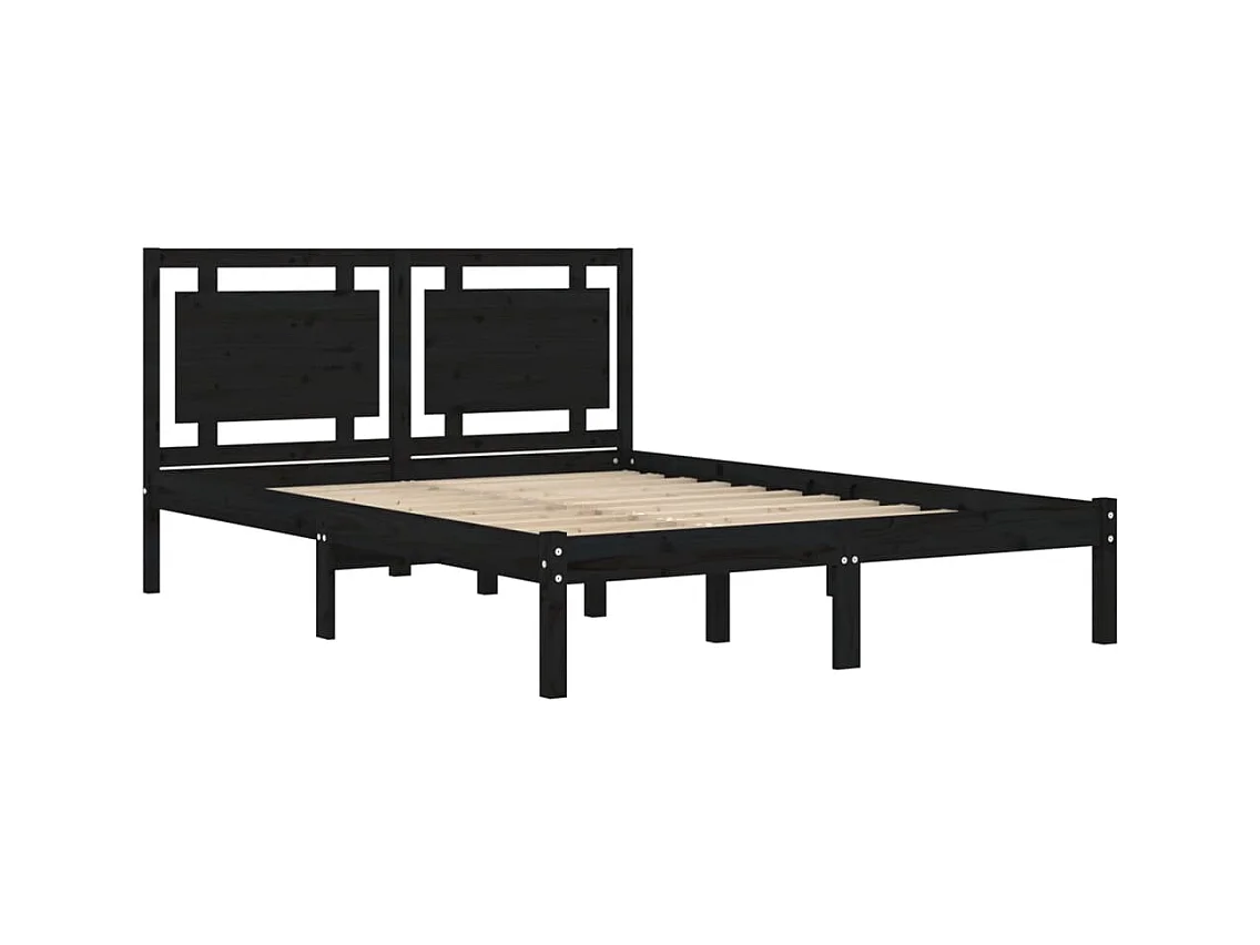 Struttura letto senza materasso nero 200x200 cm in legno massello