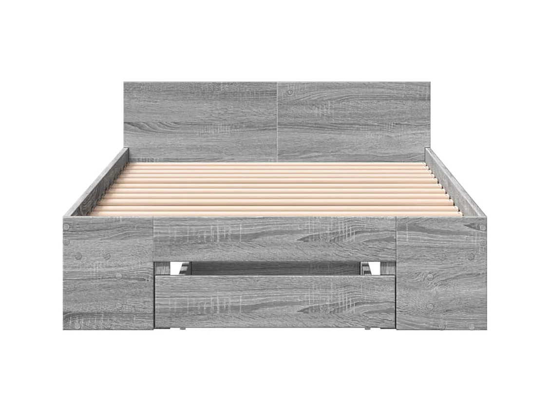 Bedframe met lade zonder matras sonoma grijs 100x200 cm