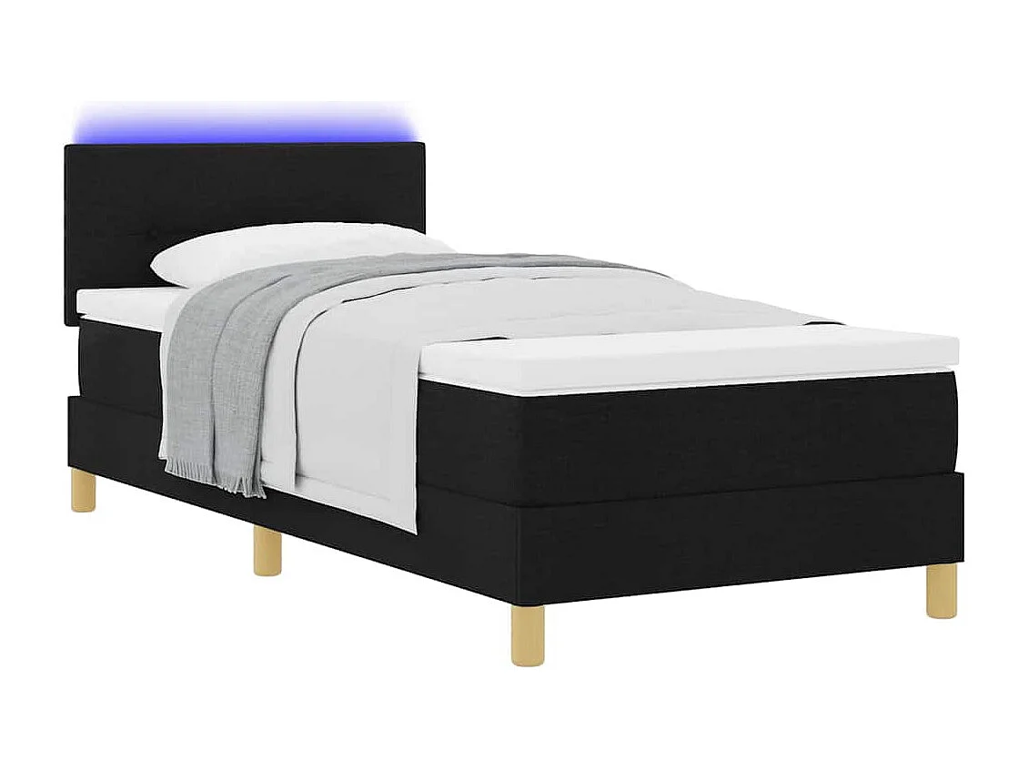 Boxspringbed met matras Zwart 90 x 200 cm stof