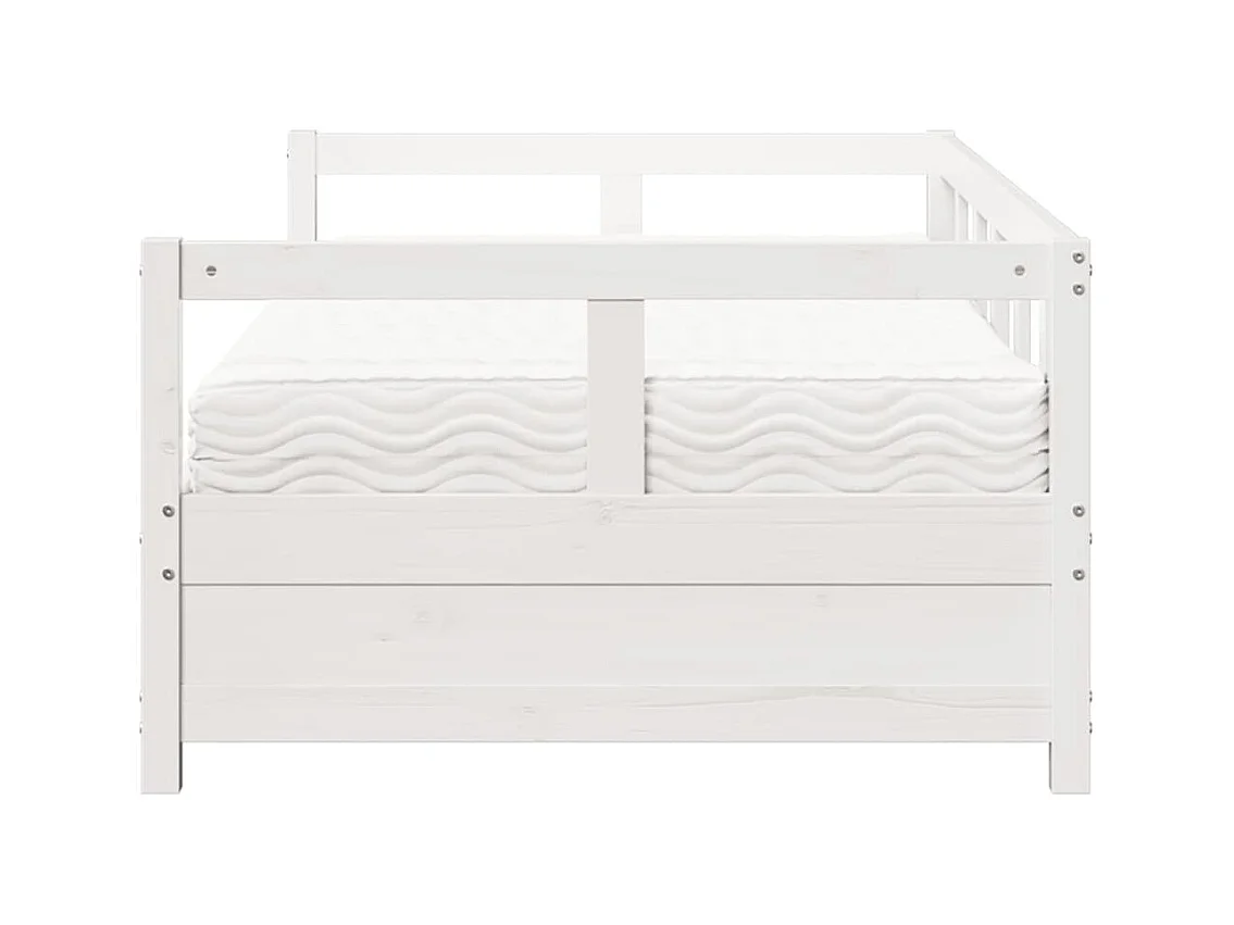 Dagbed met witte matras 90x200 cm massief grenenhout