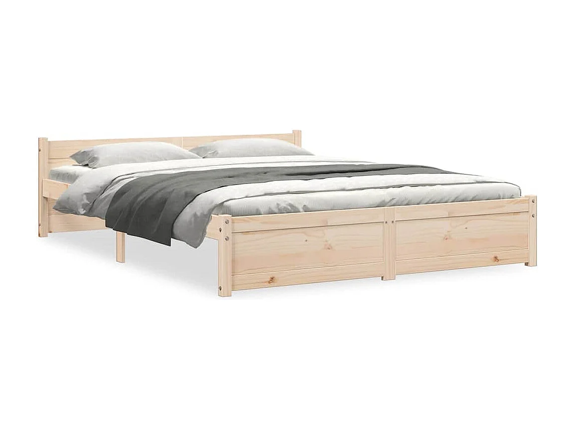 Cadre de lit sans matelas bois massif 140x200 cm