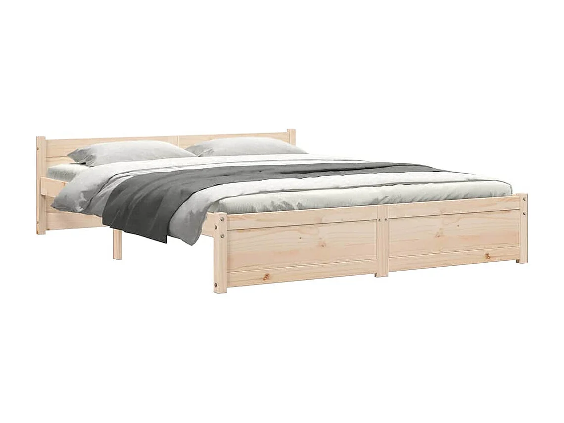 Cadre de lit sans matelas bois massif 140x200 cm