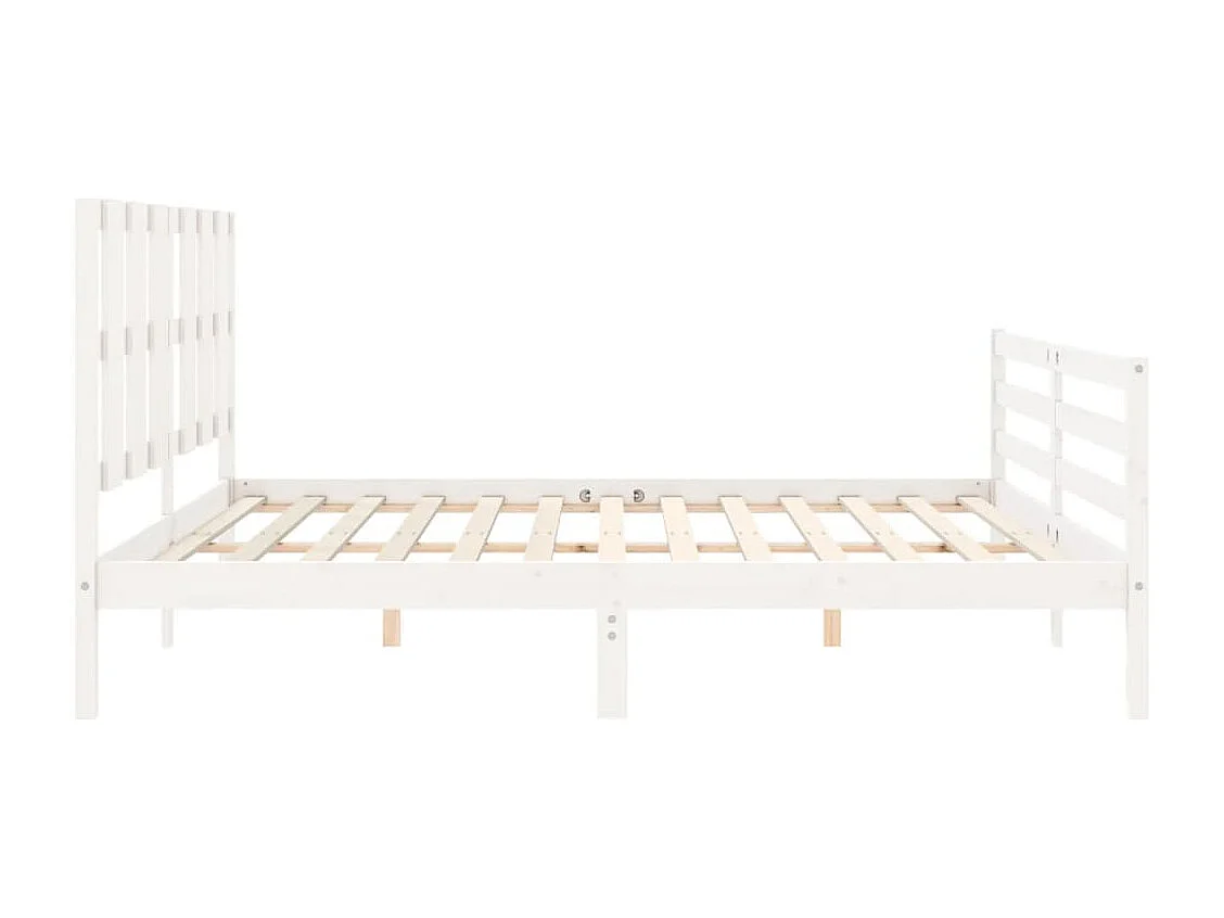 Struttura letto senza materasso bianco 200x200 cm in legno massello