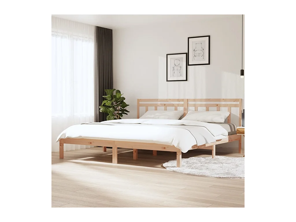 Struttura letto senza materasso in legno massello 200x200 cm