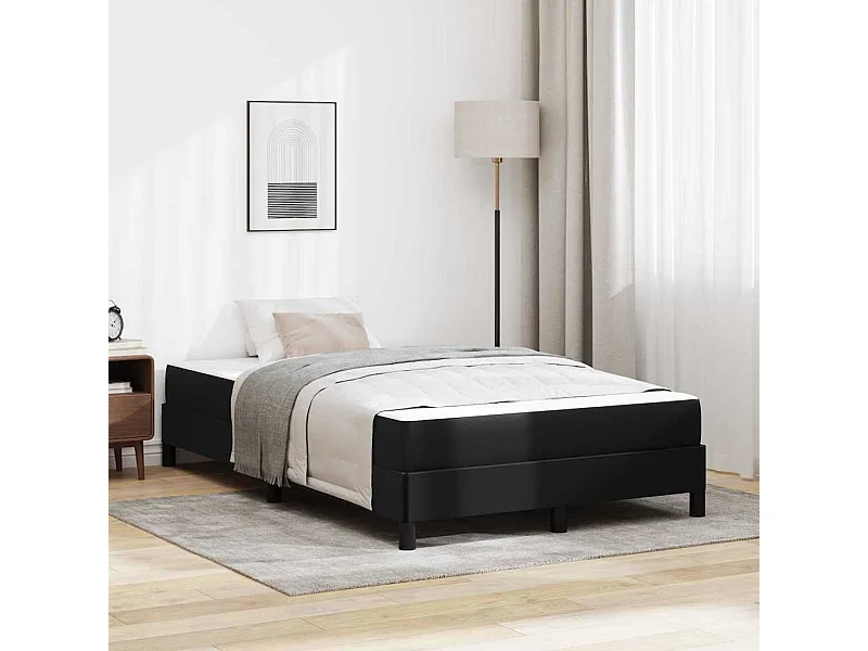 Bed met matras Zwart 120 x 200 cm Kunstleer