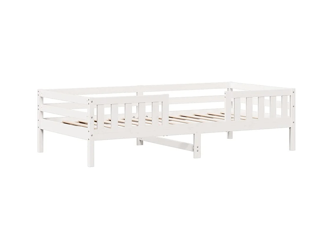Struttura letto senza materasso bianco 90x200 cm in legno massello di pino