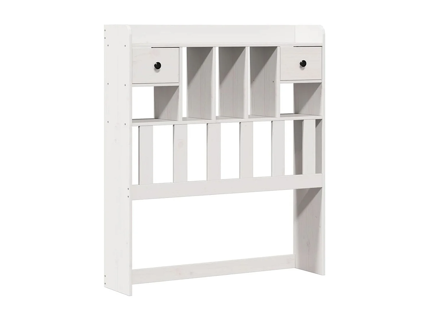 Wit boekenkastbed zonder matras 75x190cm massief grenenhout