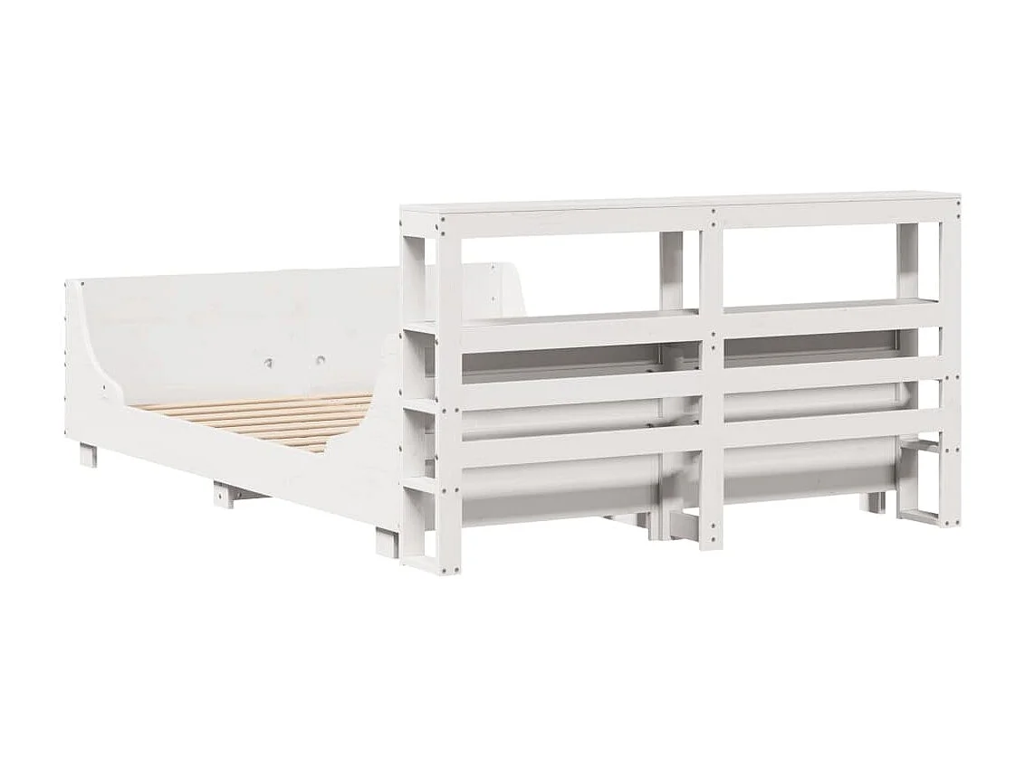 Struttura letto senza materasso bianco 120x200 cm in legno massello di pino