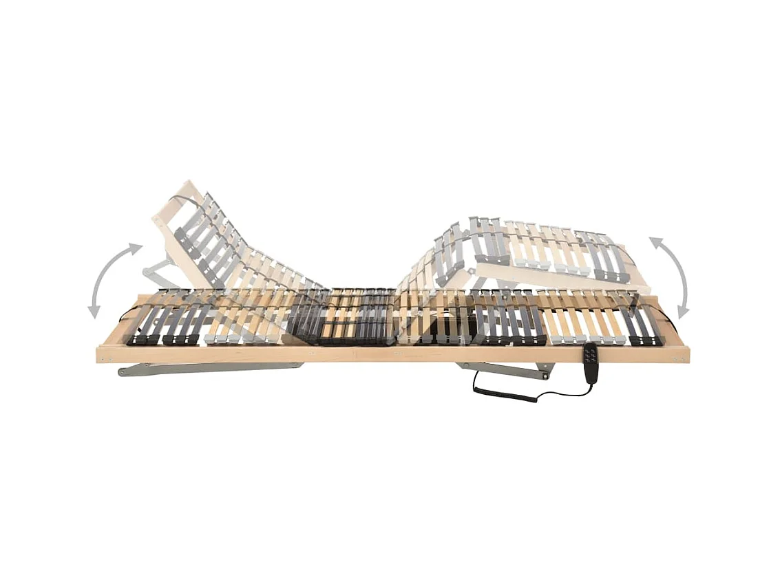 Sommier à lattes électrique sans matelas avec 7 zones 70x200 cm