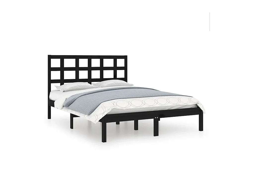 Struttura letto senza materasso nero 140x190 cm in legno massello