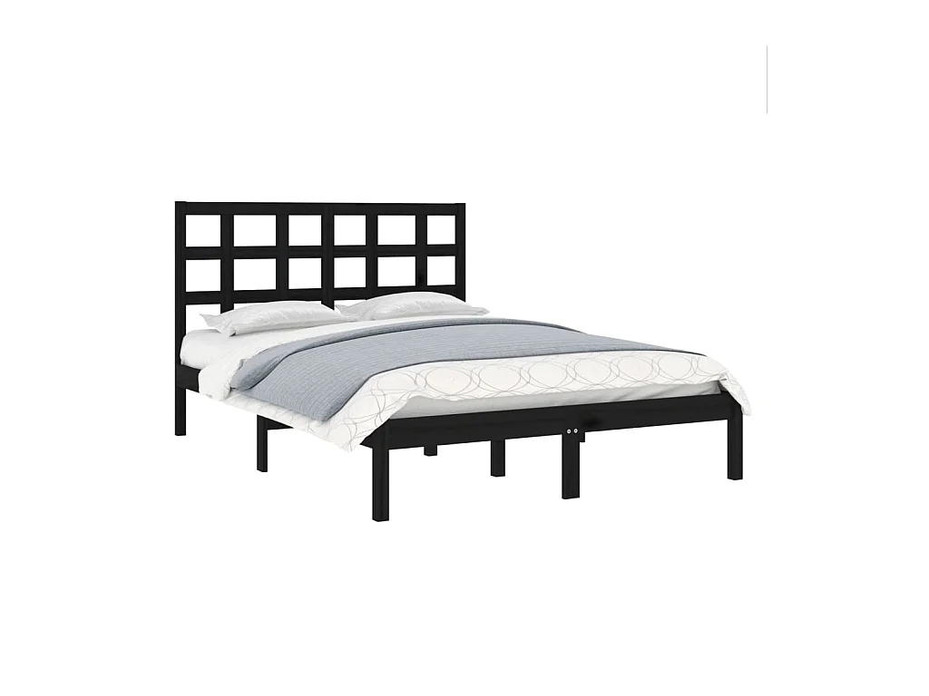Struttura letto senza materasso nero 140x190 cm in legno massello