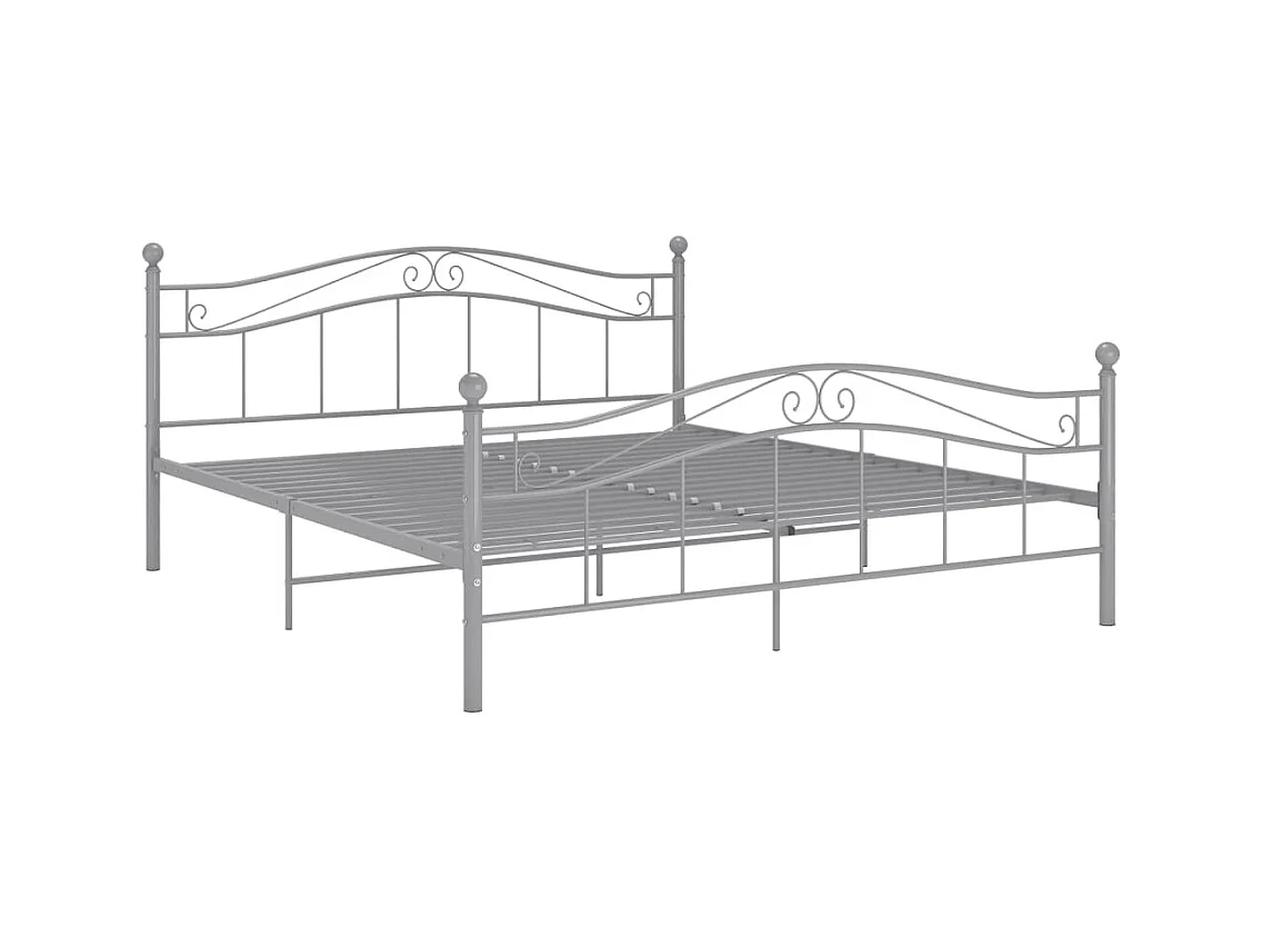 Struttura letto senza materasso, metallo grigio, 160x200 cm
