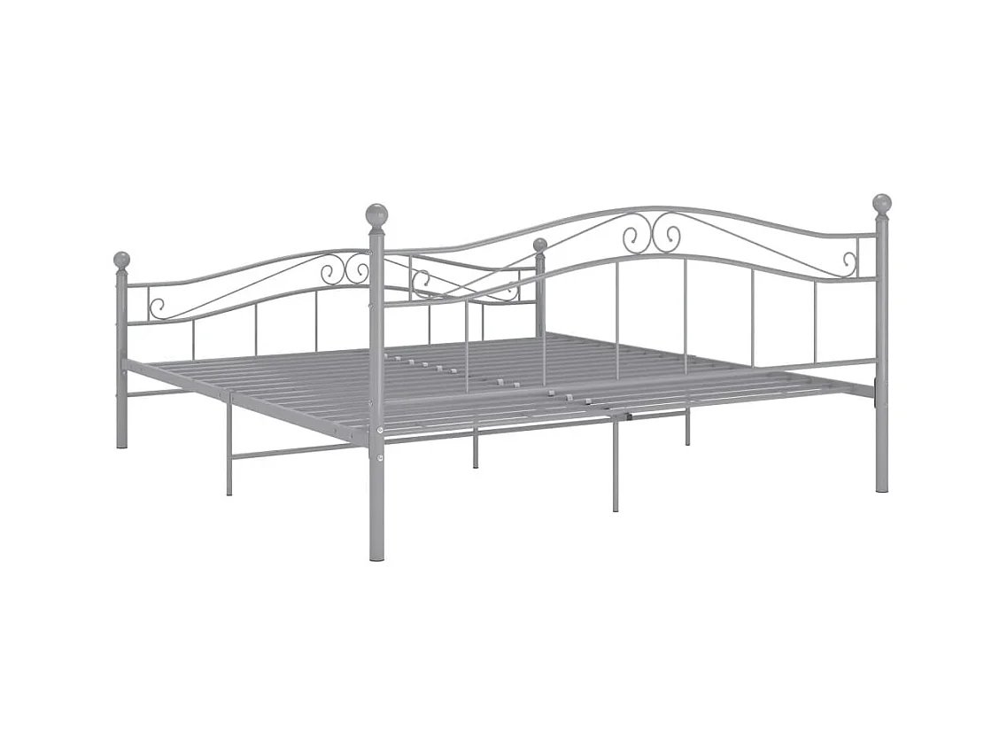 Struttura letto senza materasso, metallo grigio, 160x200 cm