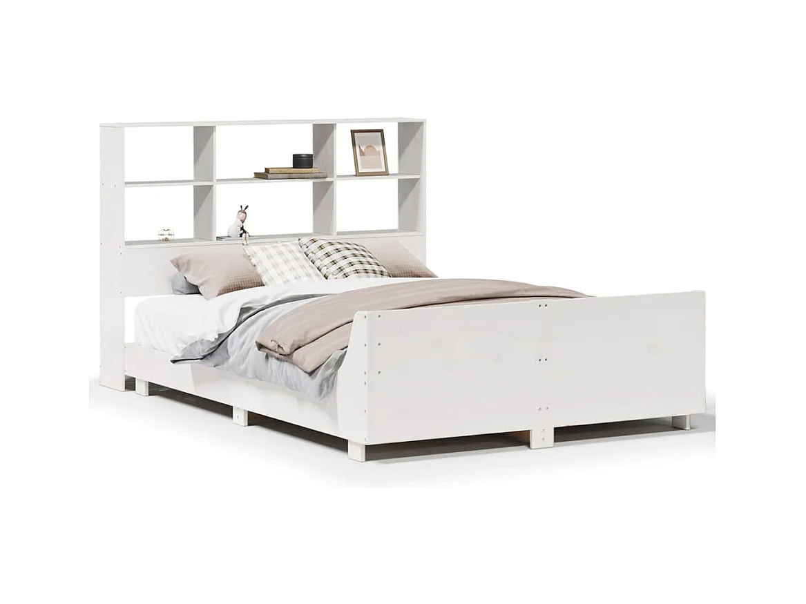 Bedframe zonder matras wit 160x200 cm massief grenenhout