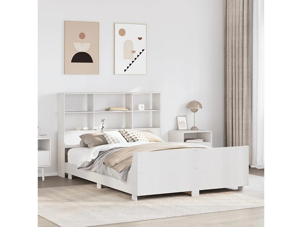 Bedframe zonder matras wit 160x200 cm massief grenenhout