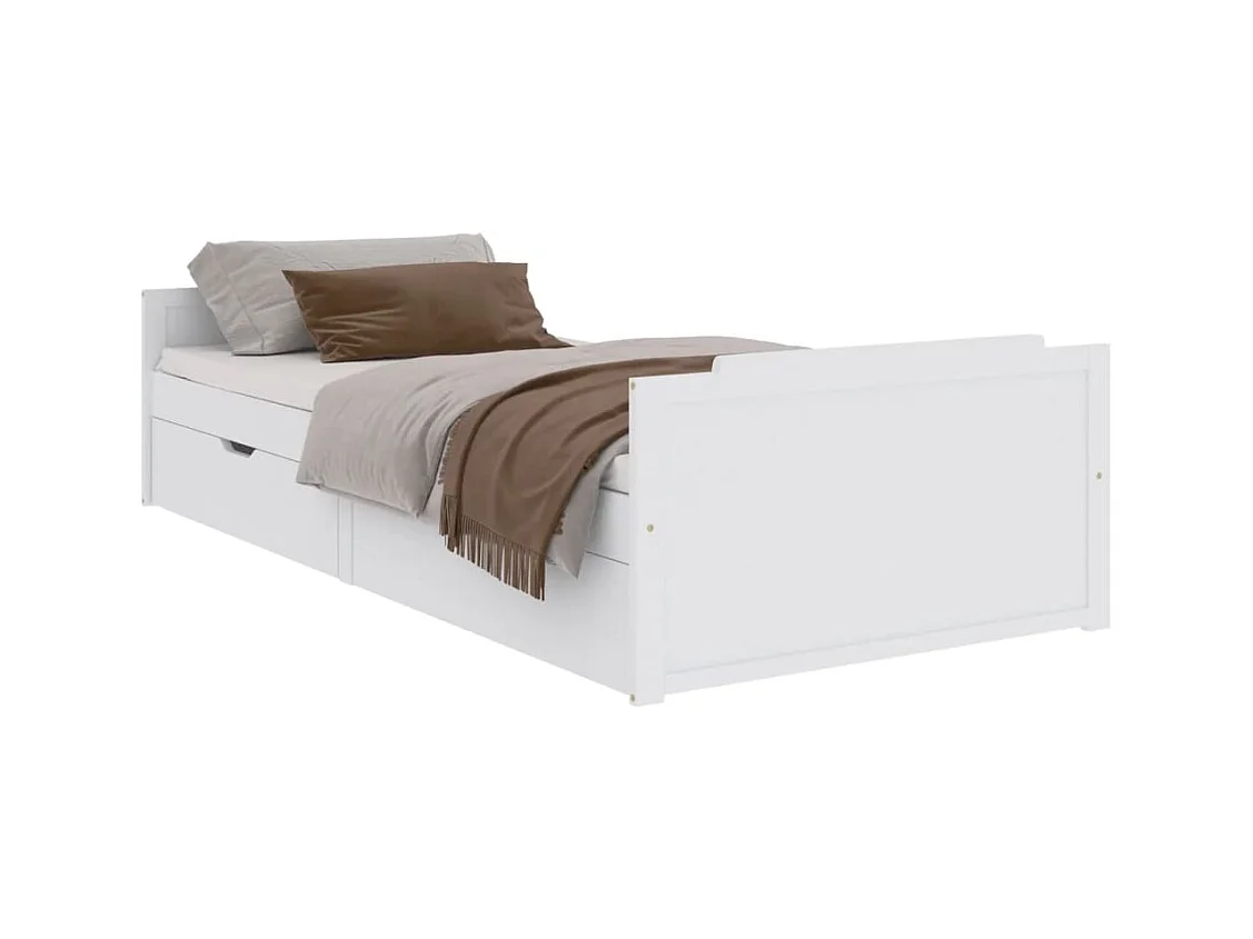 Struttura letto senza materasso in legno massello di pino bianco 90x200 cm