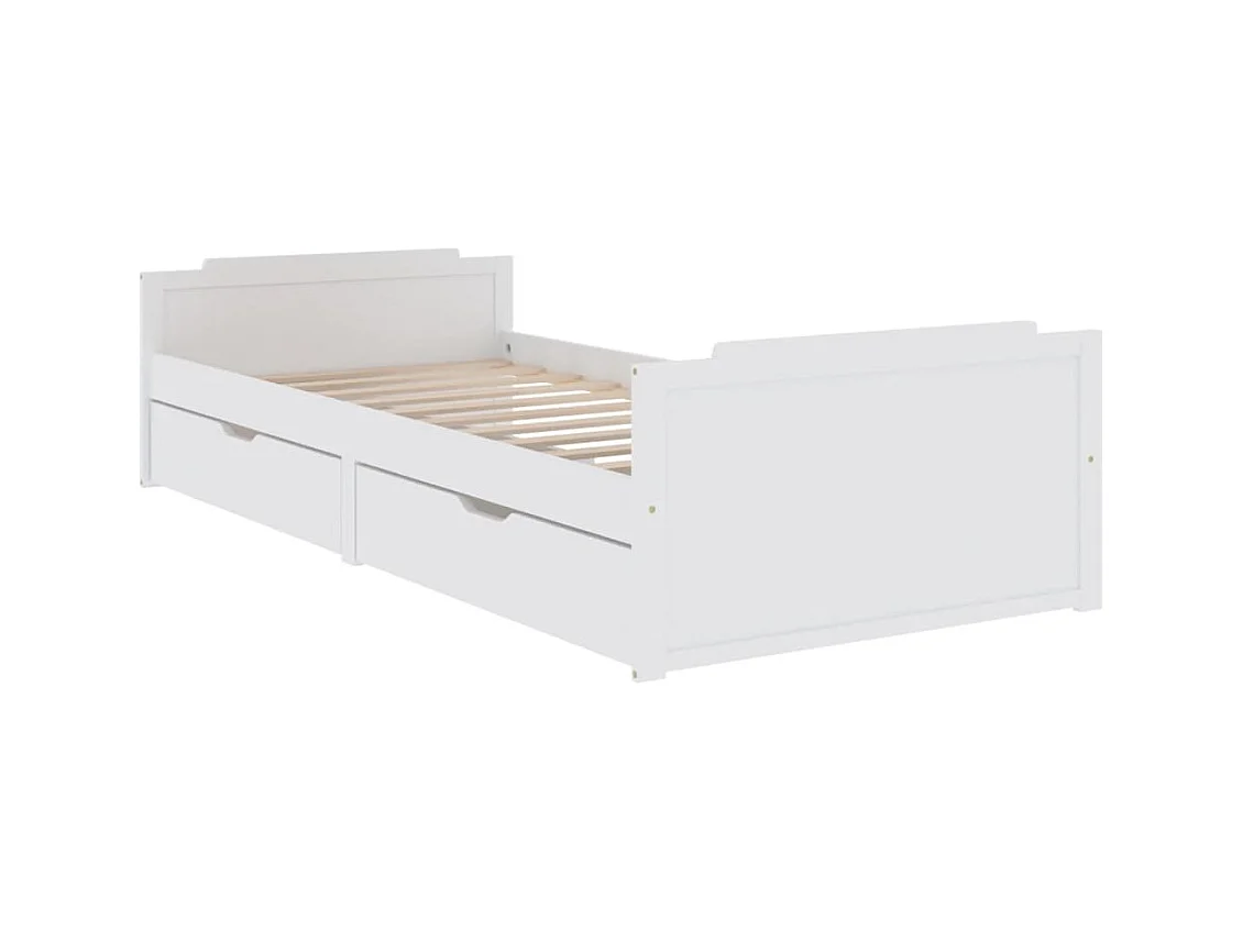 Struttura letto senza materasso in legno massello di pino bianco 90x200 cm