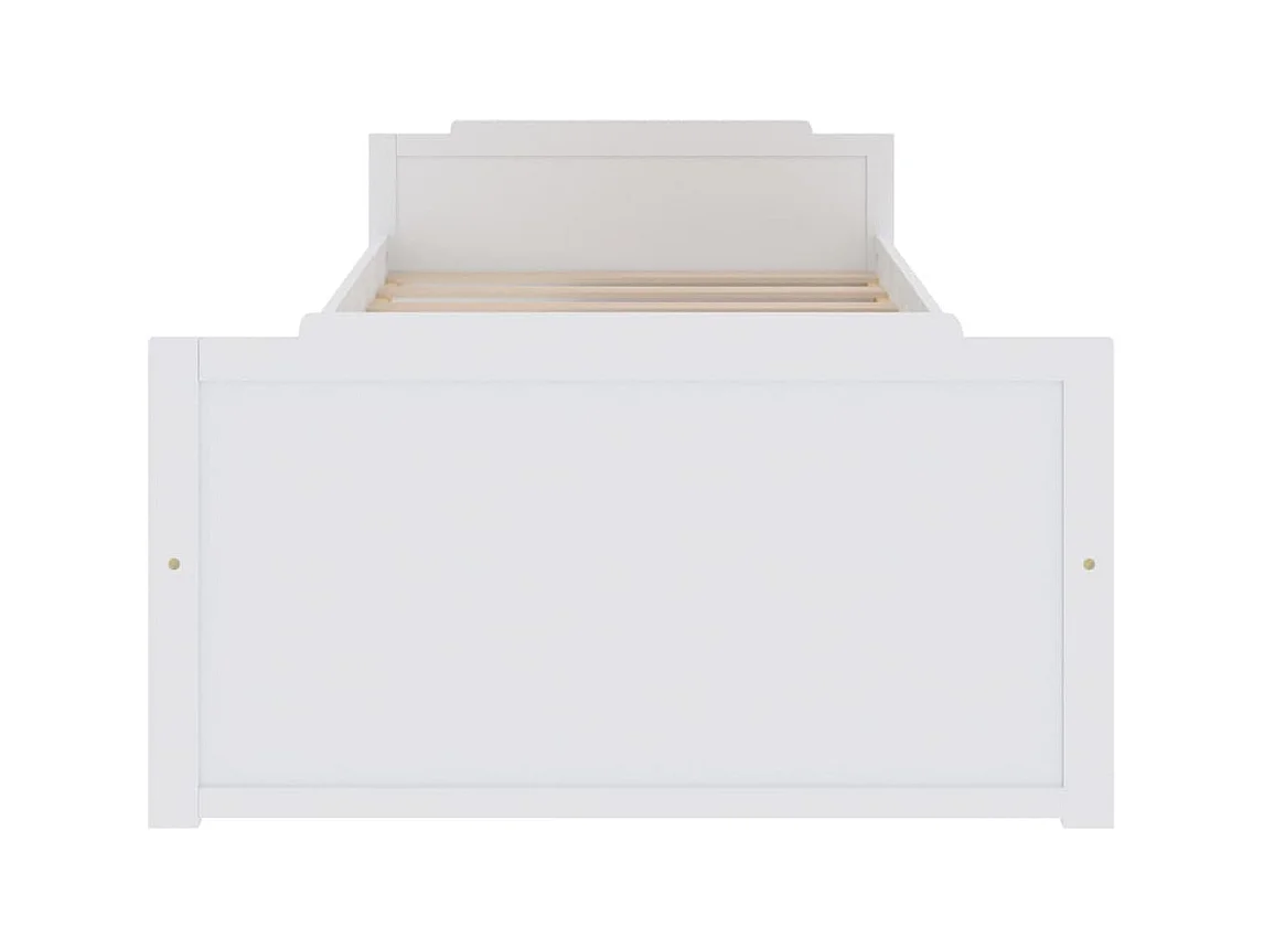 Struttura letto senza materasso in legno massello di pino bianco 90x200 cm