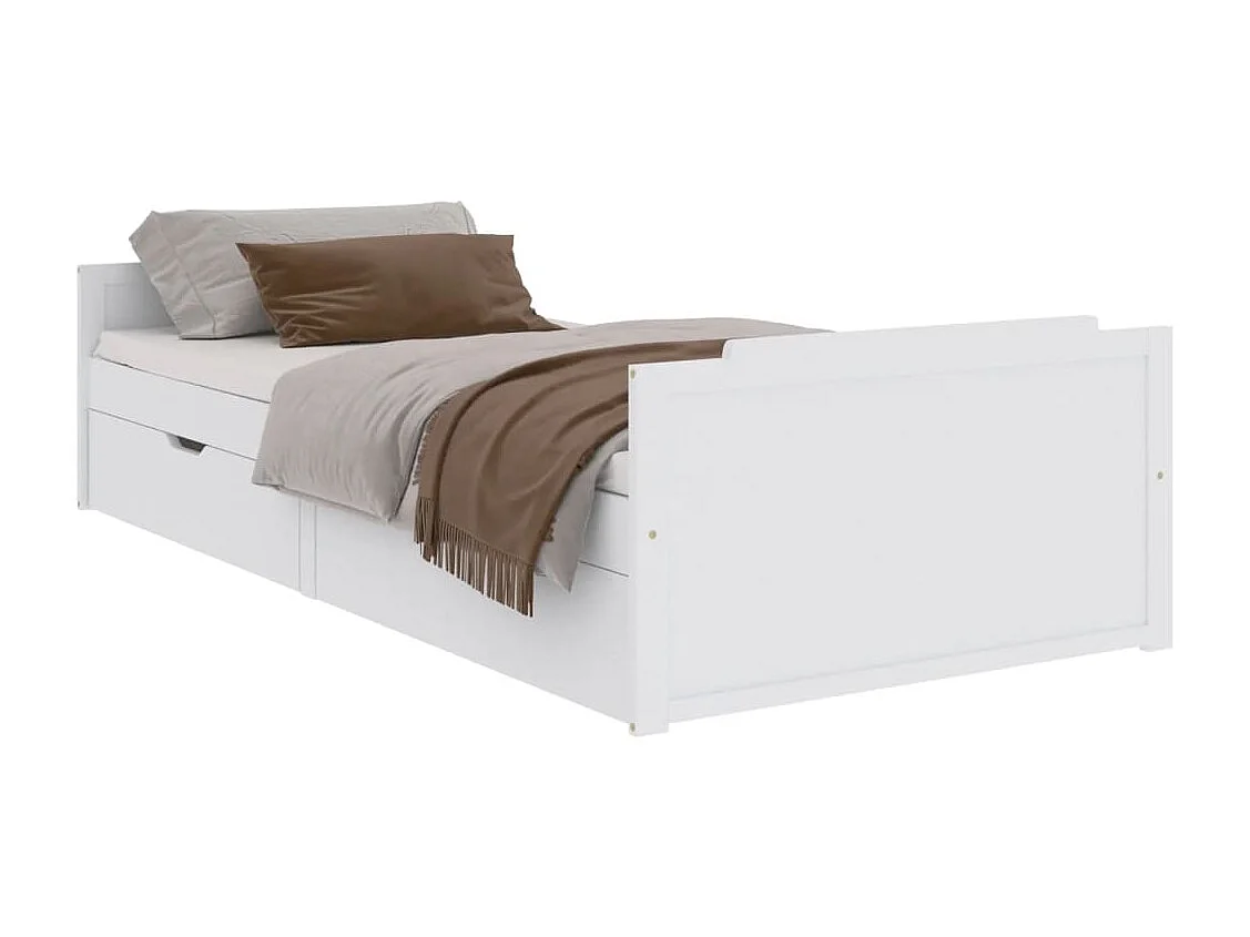 Cadre de lit sans matelas blanc bois de pin massif 90x200 cm