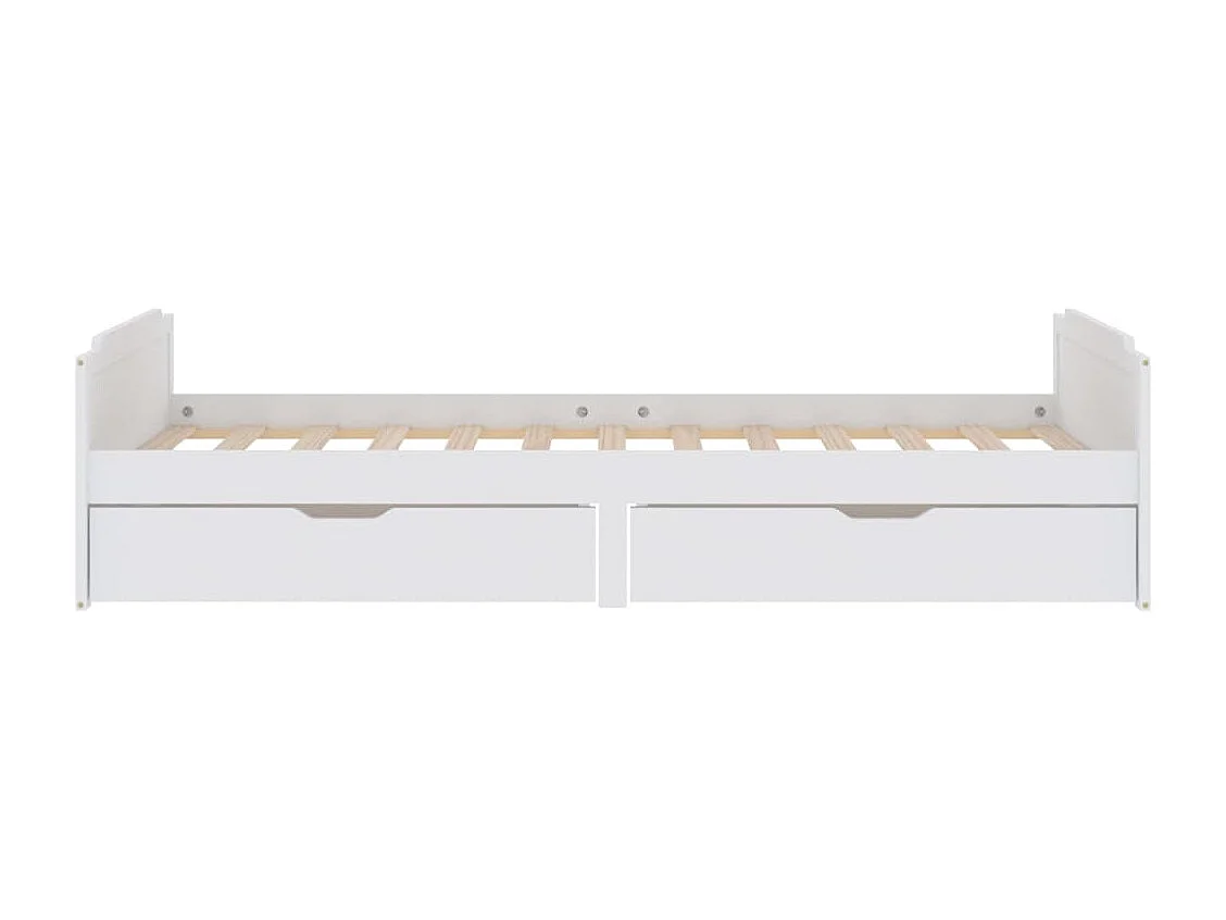 Cadre de lit sans matelas blanc bois de pin massif 90x200 cm
