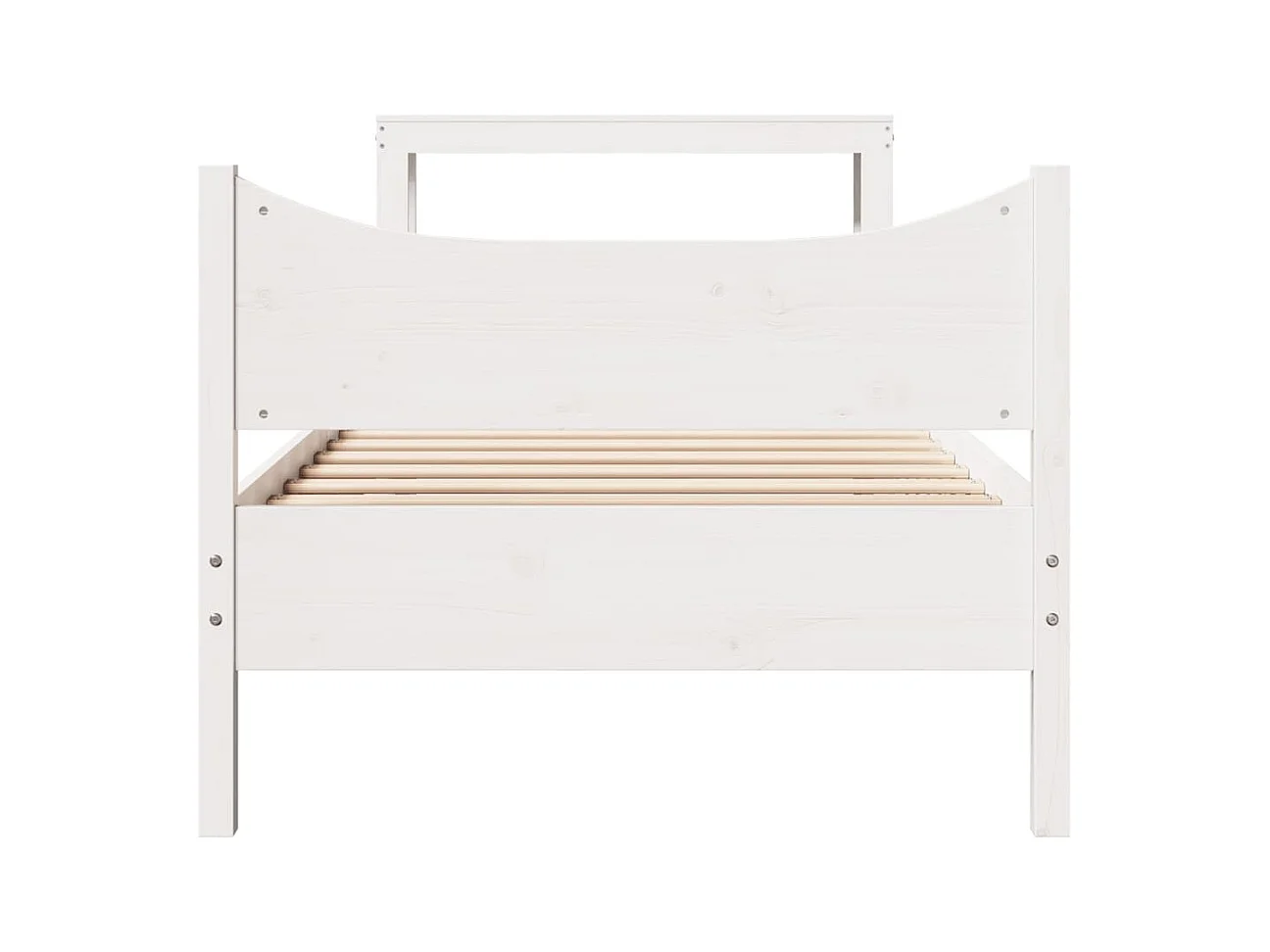 Estructura de cama con cabecero blanco 75x190cm madera maciza de pino