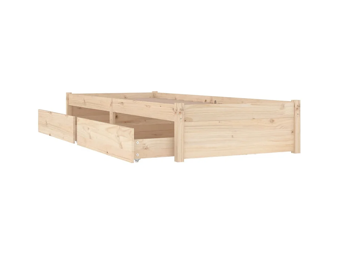 Cadre de lit sans matelas avec tiroirs
