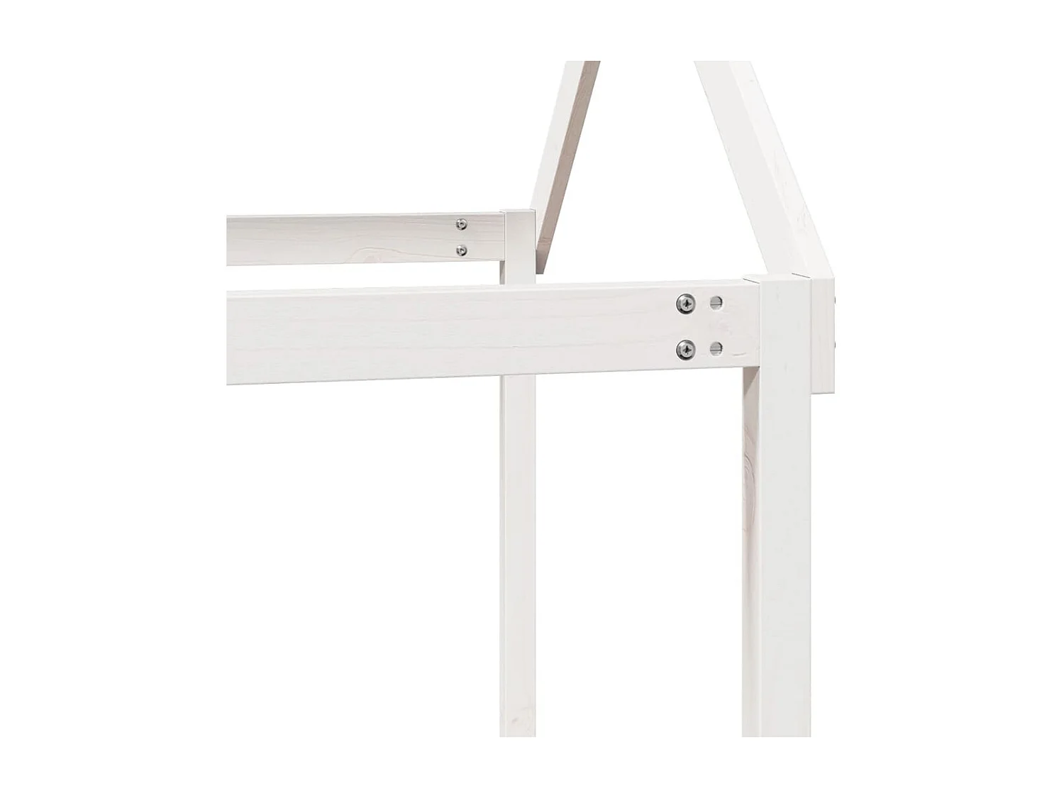 Letto a castello senza materasso bianco 90x190 cm in legno massello di pino