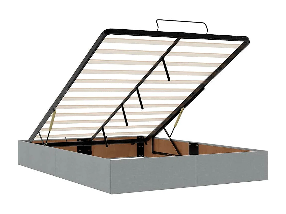 Ottomaanse bedframe zonder matras lichtgrijs 140x200 cm stof