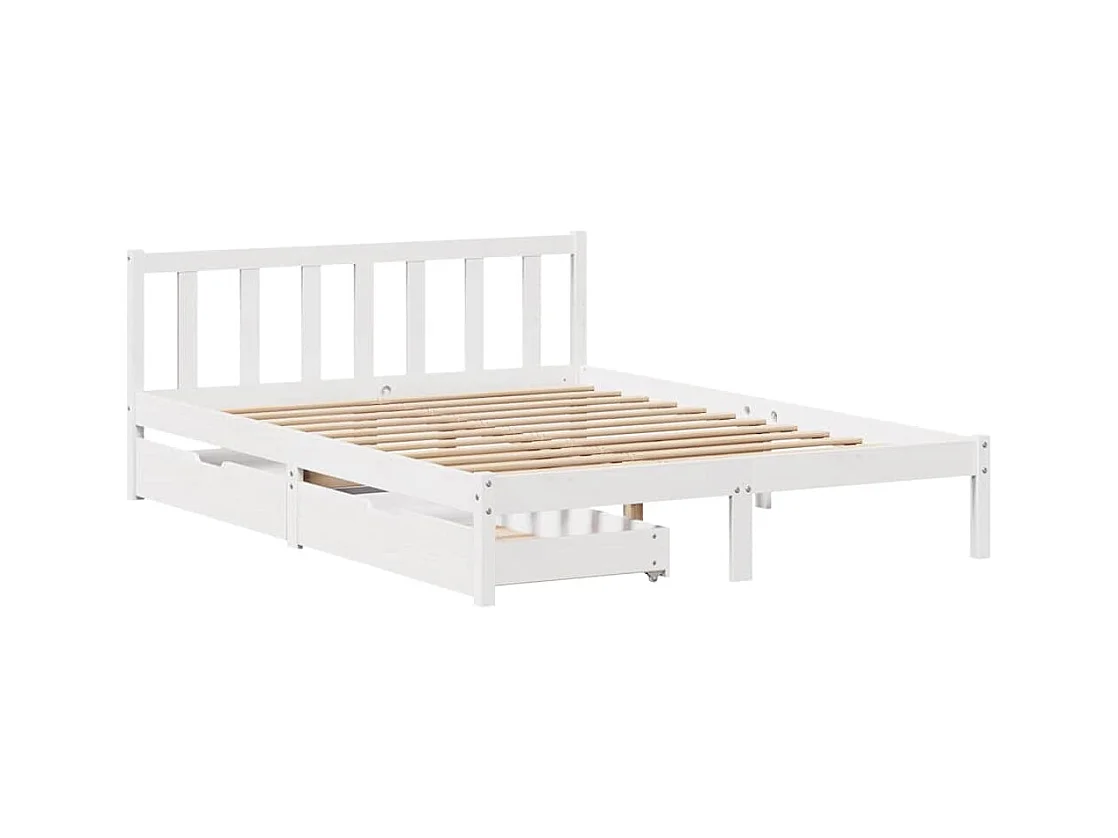 Bedframe zonder matras wit 150x200 cm massief grenenhout