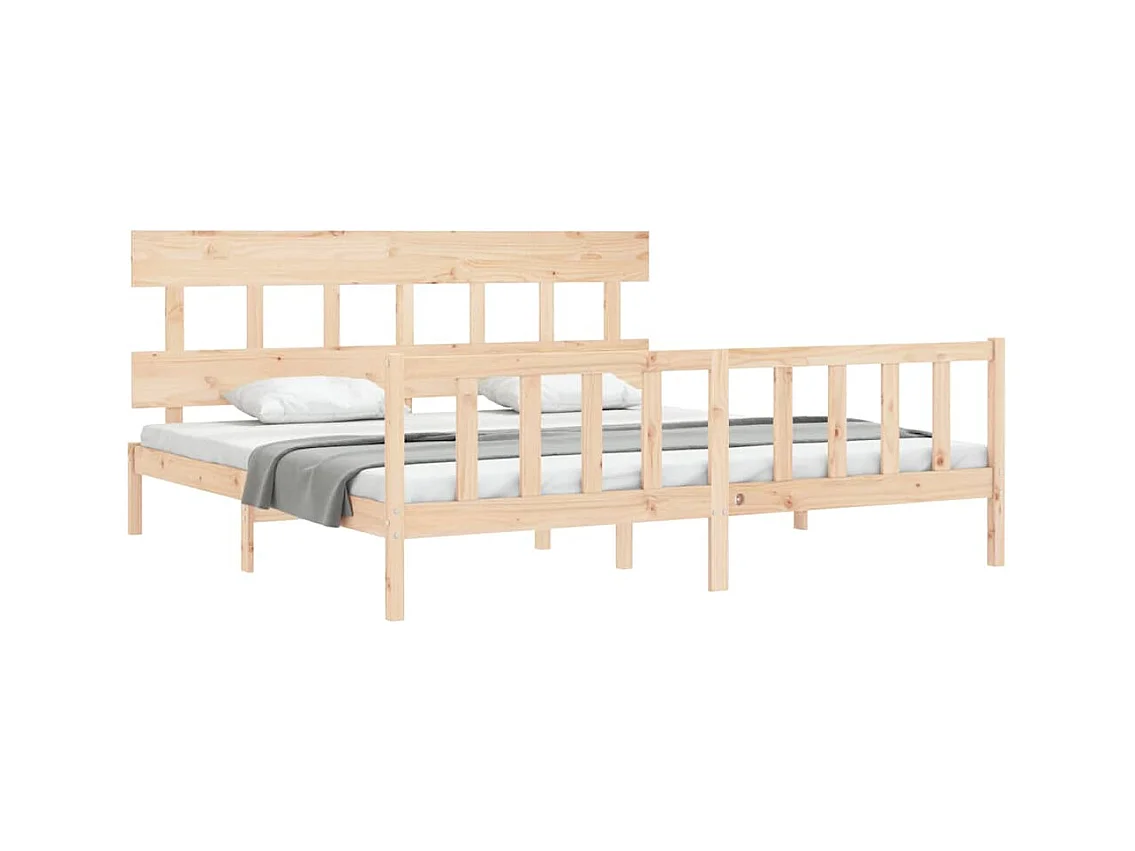 Estructura de cama sin colchón 200x200 cm madera maciza de pino