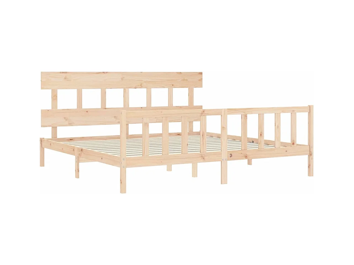 Estructura de cama sin colchón 200x200 cm madera maciza de pino