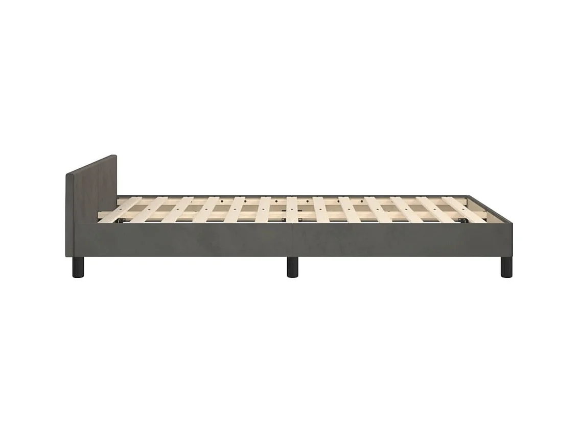 Donkergrijs bedframe zonder matras 120x200 cm fluweel